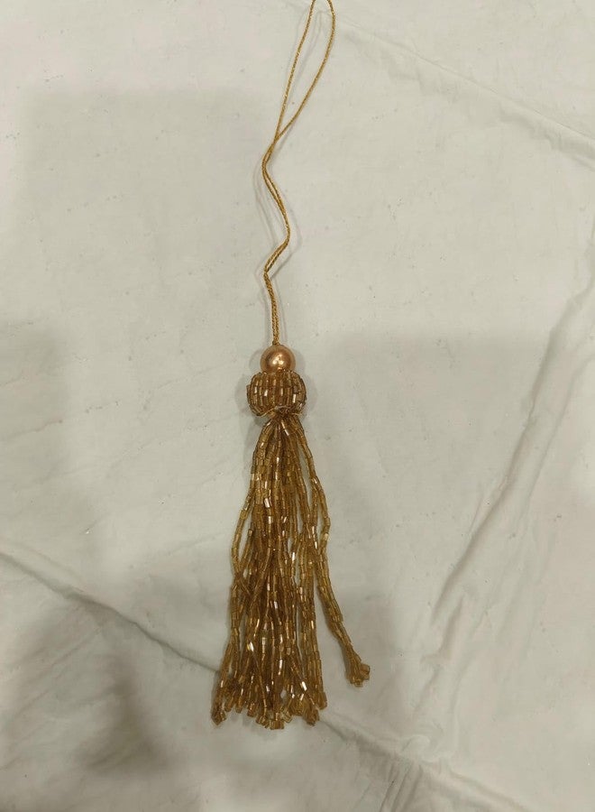 SP SELLPLUS Sellplus DIY Craft Accessory Handmade latkan for Saree Pallu Blouse hangings Tassels | Art Craft | Wall Hanging Making | with Loop for Jewelry Making Souvenir | (Golden) (RM-Tassel08) - Image 3